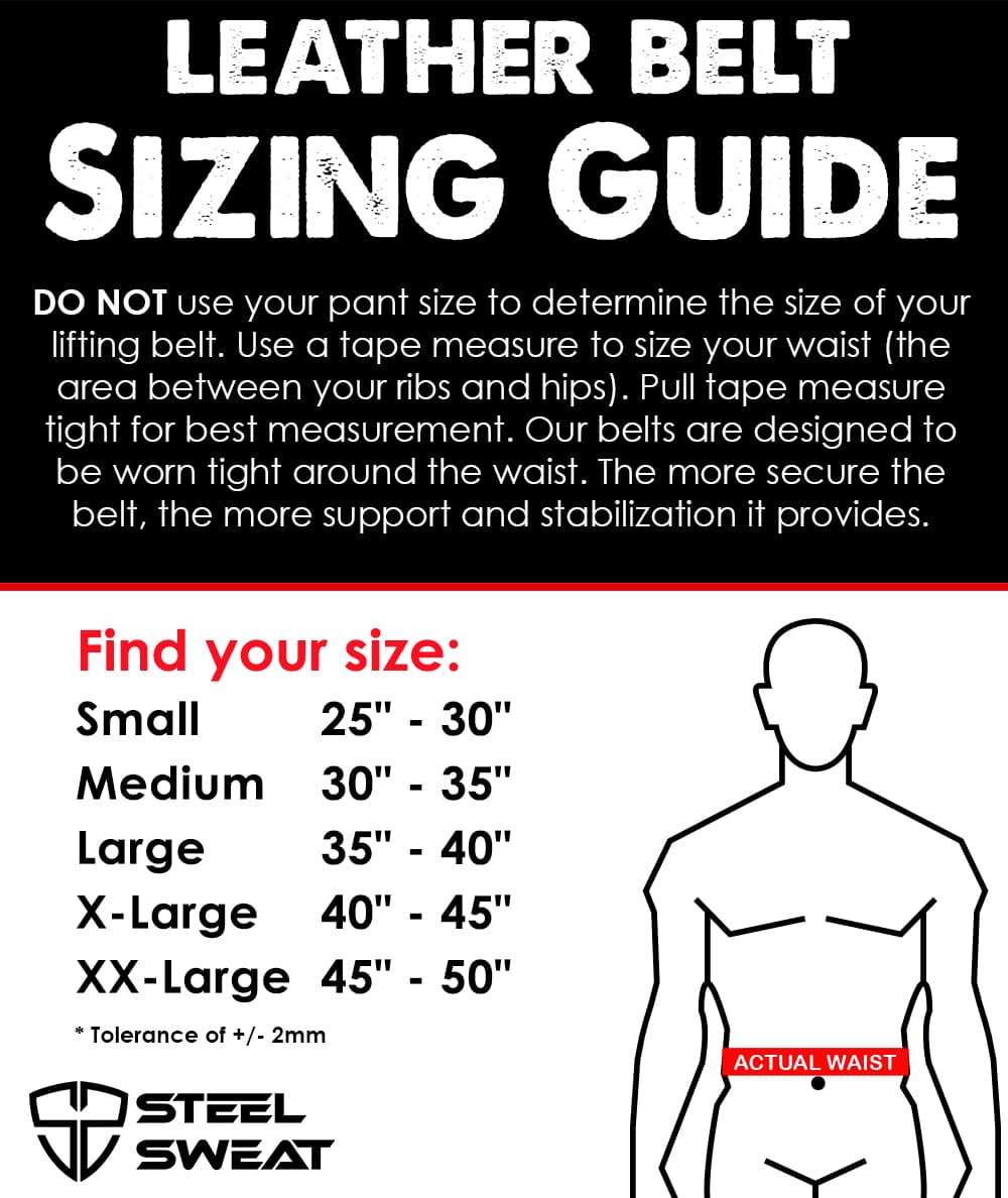 Leather belt sizing guide