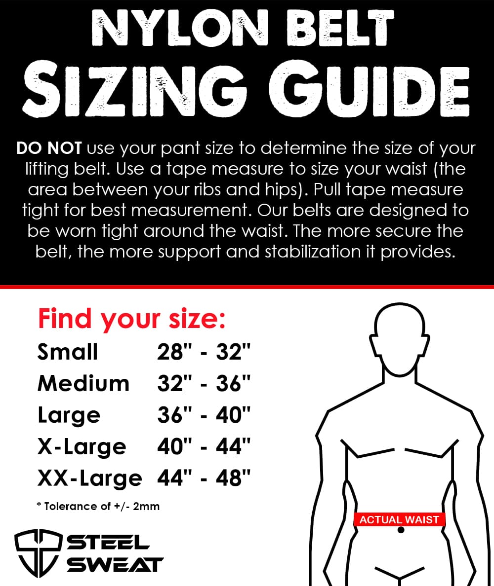 Nylon belt sizing guide