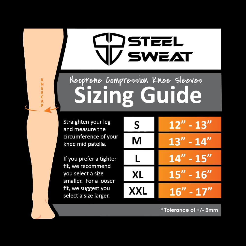 Knee sleeve sizing guide