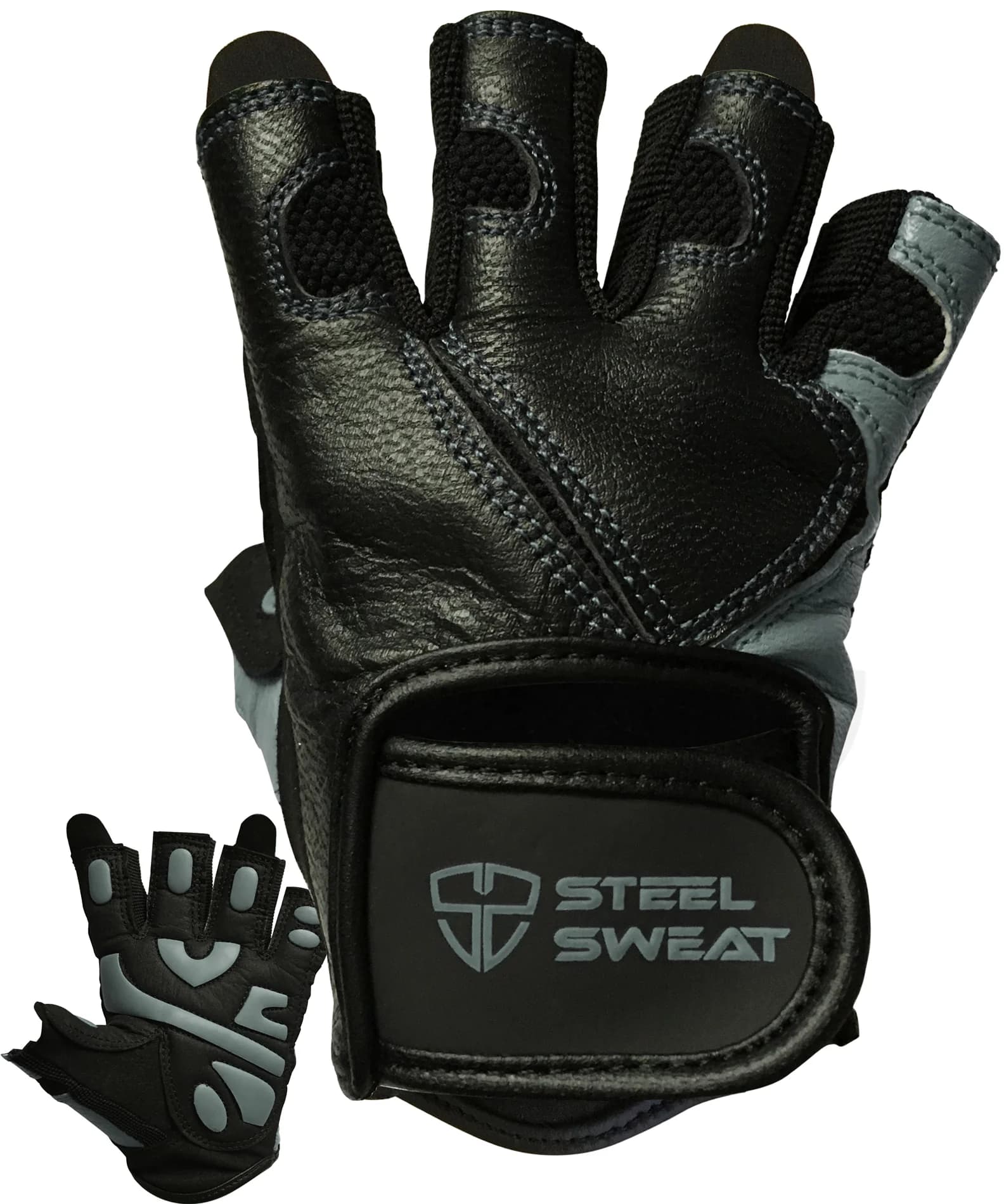 SCARR Leather Gloves - Black/Grey