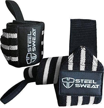Wrist Wraps with Thumb Loop - Black/White